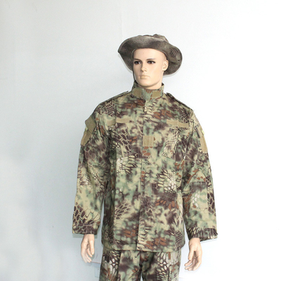 Green Python 65% Polyester Camo Army Uniform Anti UV Military Combat Uniform